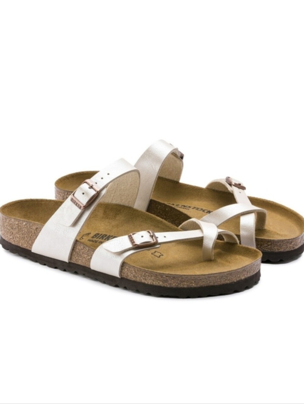 Birkenstock Mayari Birko-flor Sandals in Pearl Shimmer sz 8 Regular/Wide Width